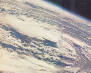 The eyes visible from above are blind, but surrounded by fury. Hurricane Gladys, 1968.